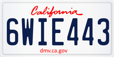 CA license plate 6WIE443