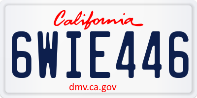 CA license plate 6WIE446