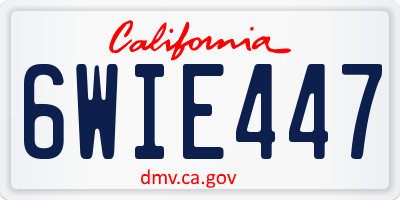 CA license plate 6WIE447