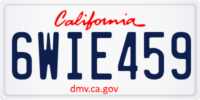 CA license plate 6WIE459