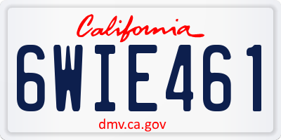 CA license plate 6WIE461
