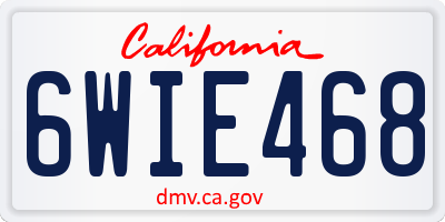 CA license plate 6WIE468