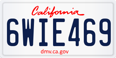 CA license plate 6WIE469