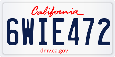 CA license plate 6WIE472