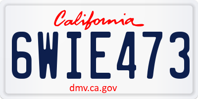 CA license plate 6WIE473