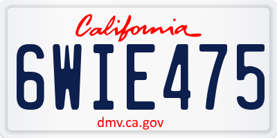 CA license plate 6WIE475
