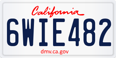 CA license plate 6WIE482