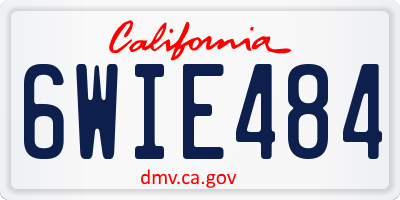 CA license plate 6WIE484