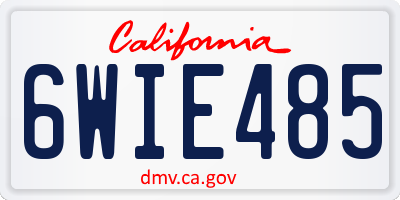CA license plate 6WIE485