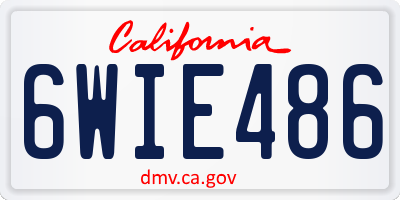 CA license plate 6WIE486
