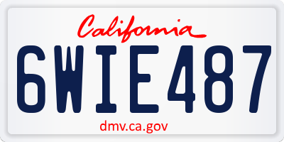 CA license plate 6WIE487
