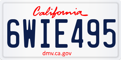 CA license plate 6WIE495