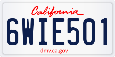 CA license plate 6WIE501