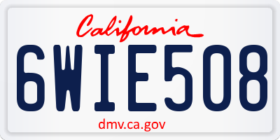 CA license plate 6WIE508