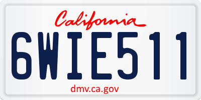 CA license plate 6WIE511