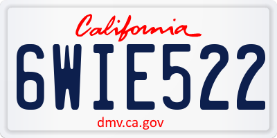 CA license plate 6WIE522