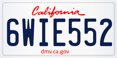 CA license plate 6WIE552