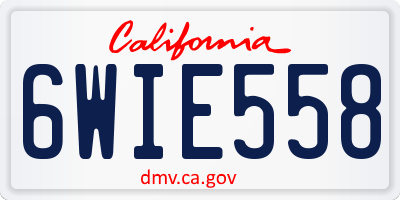 CA license plate 6WIE558