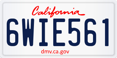 CA license plate 6WIE561