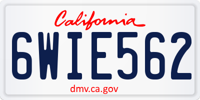 CA license plate 6WIE562