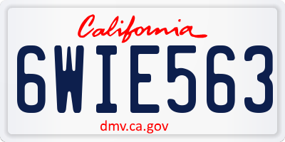CA license plate 6WIE563
