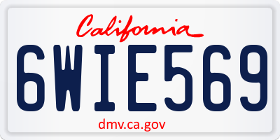 CA license plate 6WIE569