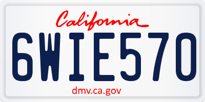 CA license plate 6WIE570