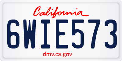 CA license plate 6WIE573