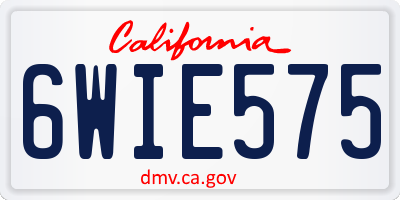 CA license plate 6WIE575