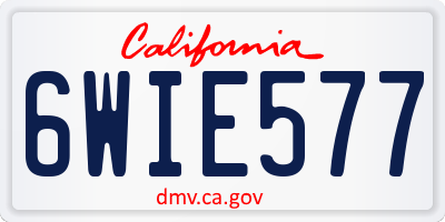 CA license plate 6WIE577