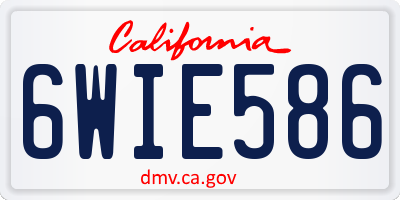 CA license plate 6WIE586