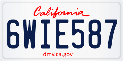 CA license plate 6WIE587