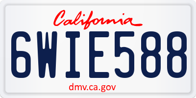 CA license plate 6WIE588