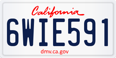 CA license plate 6WIE591