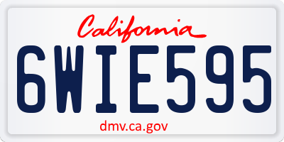 CA license plate 6WIE595