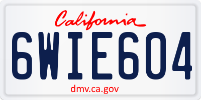 CA license plate 6WIE604