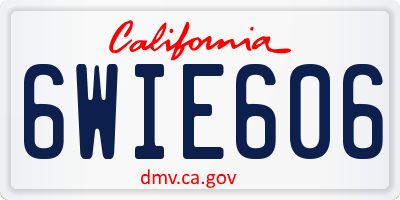 CA license plate 6WIE606