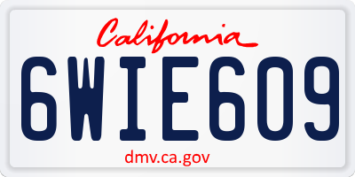 CA license plate 6WIE609