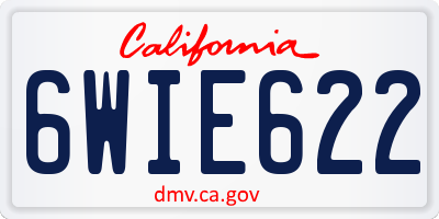 CA license plate 6WIE622