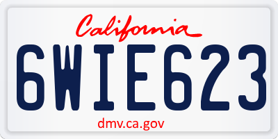 CA license plate 6WIE623