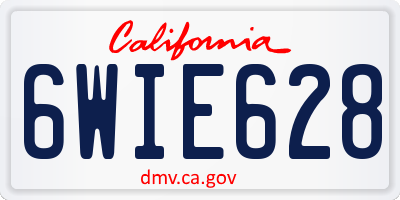 CA license plate 6WIE628