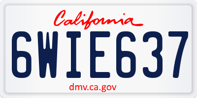 CA license plate 6WIE637