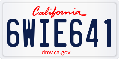 CA license plate 6WIE641
