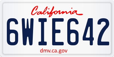 CA license plate 6WIE642
