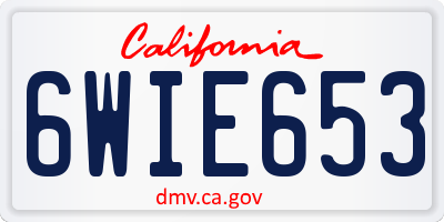 CA license plate 6WIE653