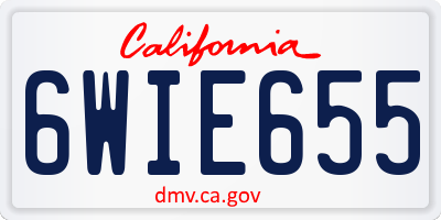 CA license plate 6WIE655
