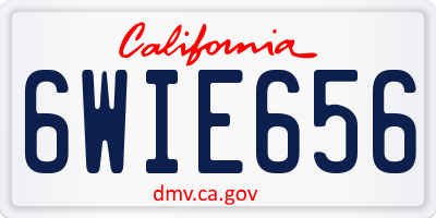 CA license plate 6WIE656