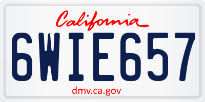 CA license plate 6WIE657