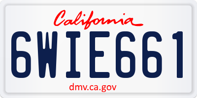 CA license plate 6WIE661