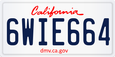 CA license plate 6WIE664
